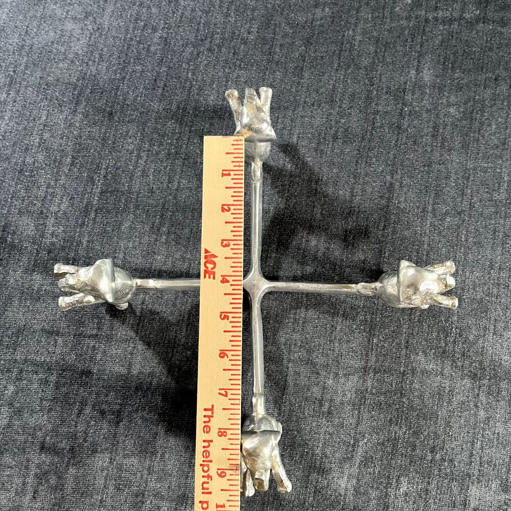 Vintage 1986 Arthur Court Aluminum Elephants Bowl Stand Pot Dish Holder